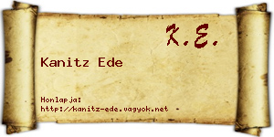 Kanitz Ede névjegykártya